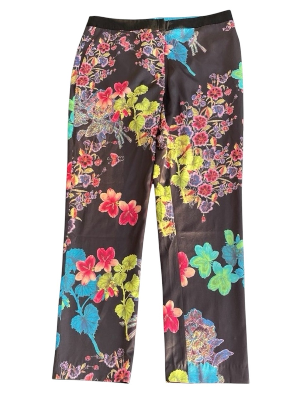 Pink Stitch Black Multi Floral Pajama Style Pant (8)
